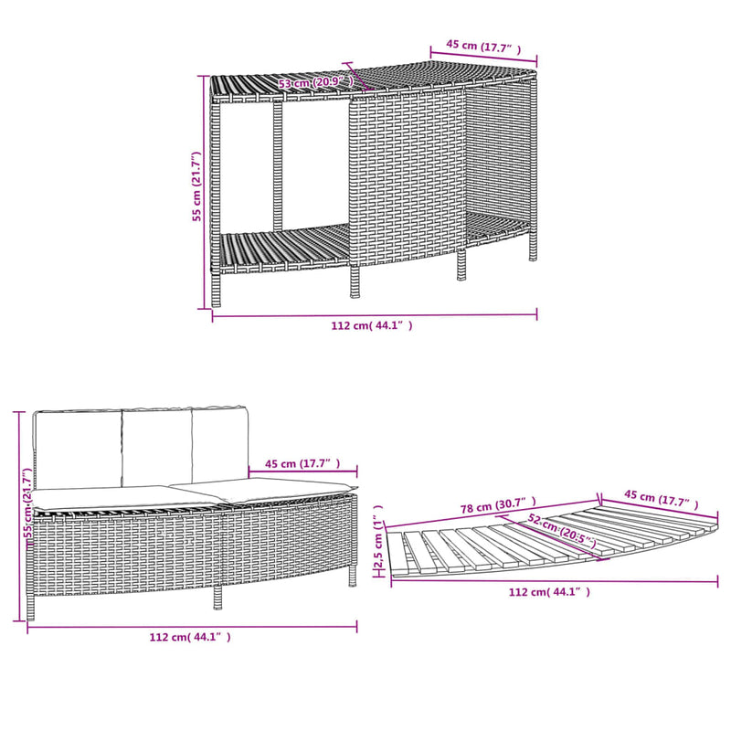 vidaXL Hot Tub Surround Black Poly Rattan and Solid Wood Acacia