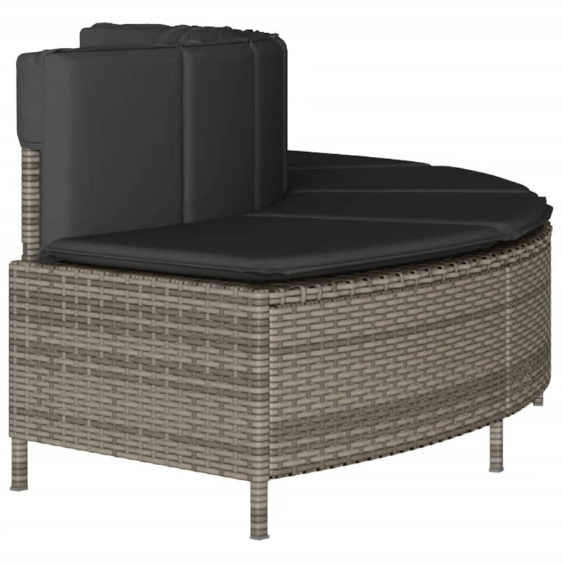 vidaXL Hot Tub Benches with Cushions 2 pcs Grey Poly Rattan