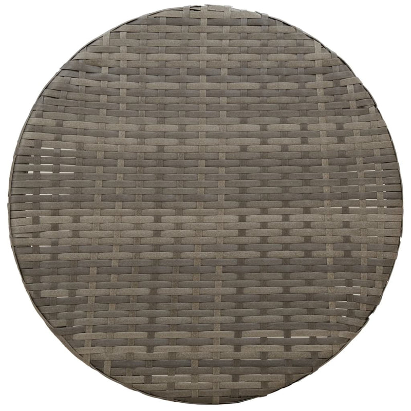 vidaXL 3 Piece Bistro Set with Cushions Grey Poly Rattan