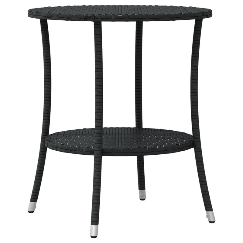 vidaXL 3 Piece Bistro Set with Cushions Black Poly Rattan