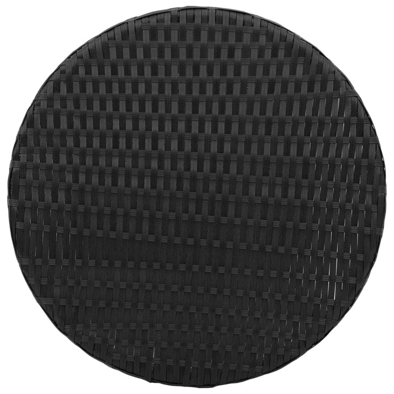 vidaXL 3 Piece Bistro Set with Cushions Black Poly Rattan