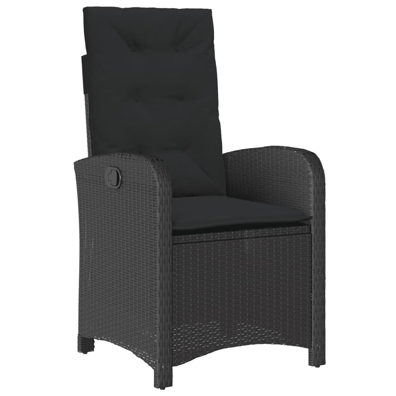 vidaXL 9 Piece Garden Dining Set with Cushions Black Poly Rattan