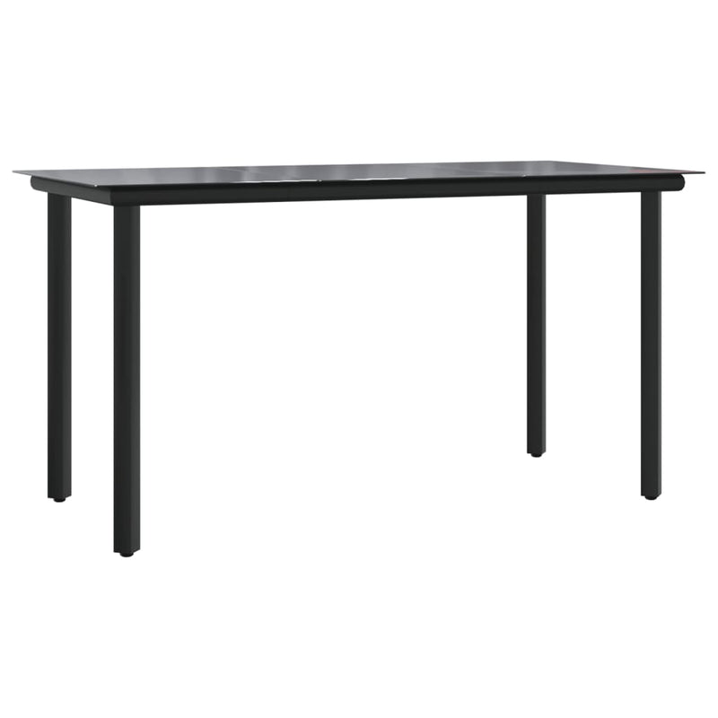 vidaXL 5 Piece Garden Dining Set with Cushions Black Poly Rattan