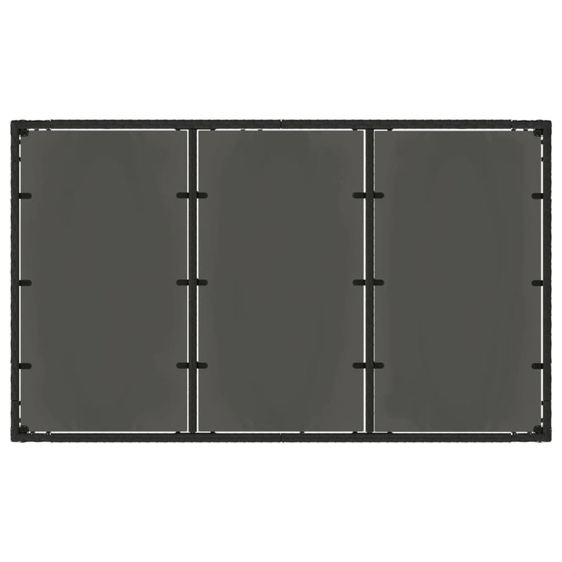 vidaXL Garden Table with Glass Top Black 150x90x75 cm Poly Rattan