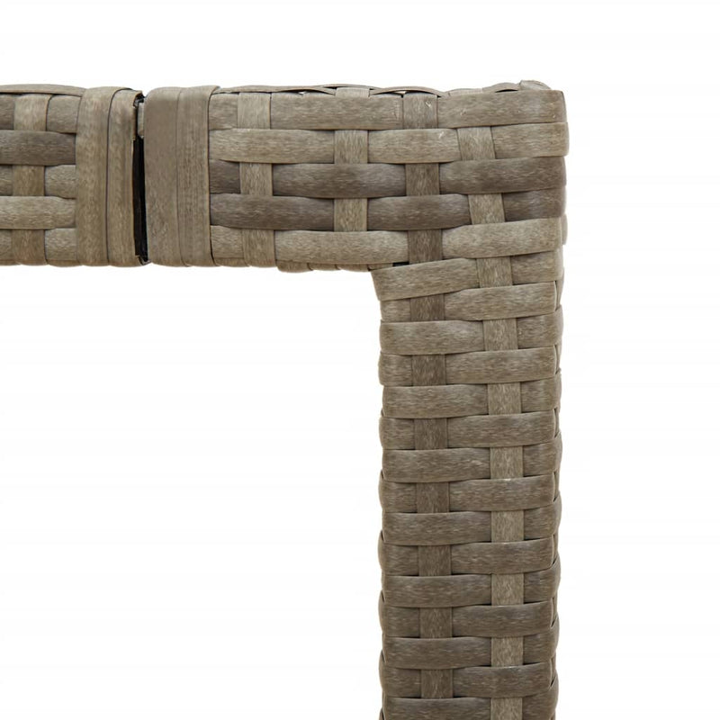 vidaXL Garden Table with Glass Top Grey 190x90x75 cm Poly Rattan