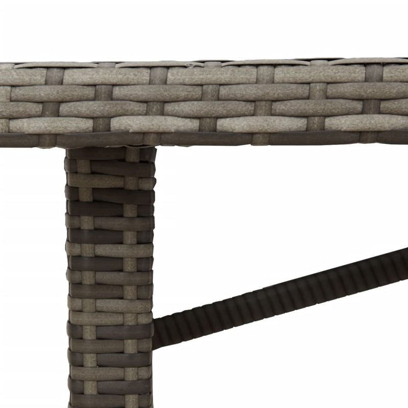 vidaXL Garden Table with Acacia Wood Top Grey 190x80x75 cm Poly Rattan