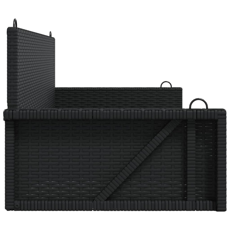 vidaXL Swing Bench Black 119x56x48 cm Poly Rattan