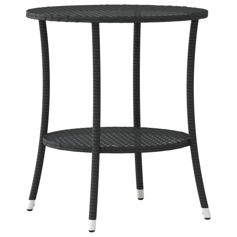 vidaXL Reclining Garden Chairs 2 pcs with Table Black Poly Rattan