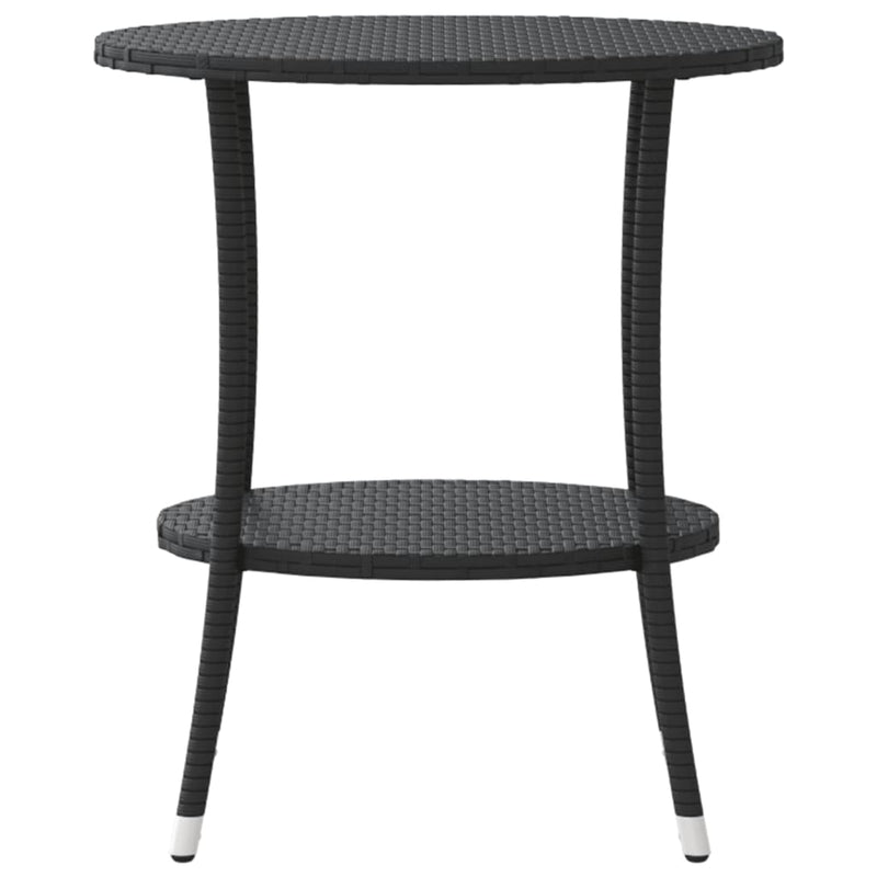 vidaXL Reclining Garden Chairs 2 pcs with Table Black Poly Rattan