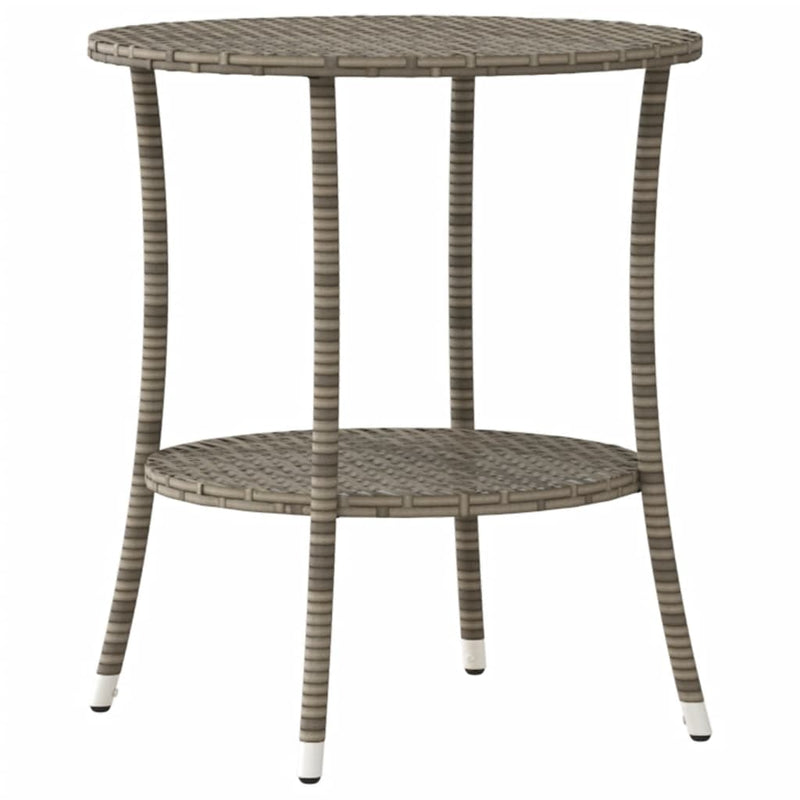 vidaXL Reclining Garden Chairs 2 pcs with Table Grey Poly Rattan