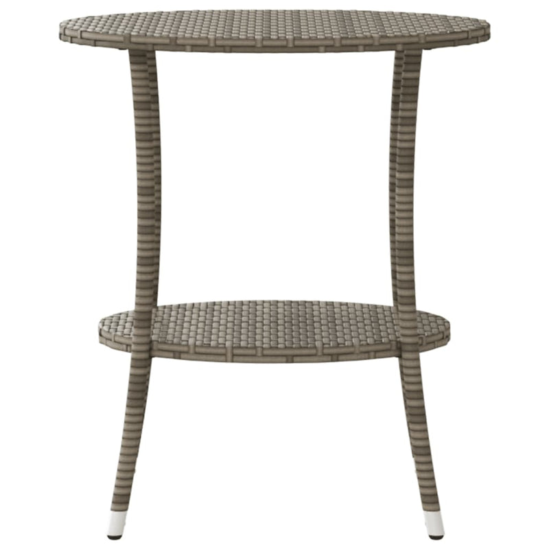 vidaXL Reclining Garden Chairs 2 pcs with Table Grey Poly Rattan