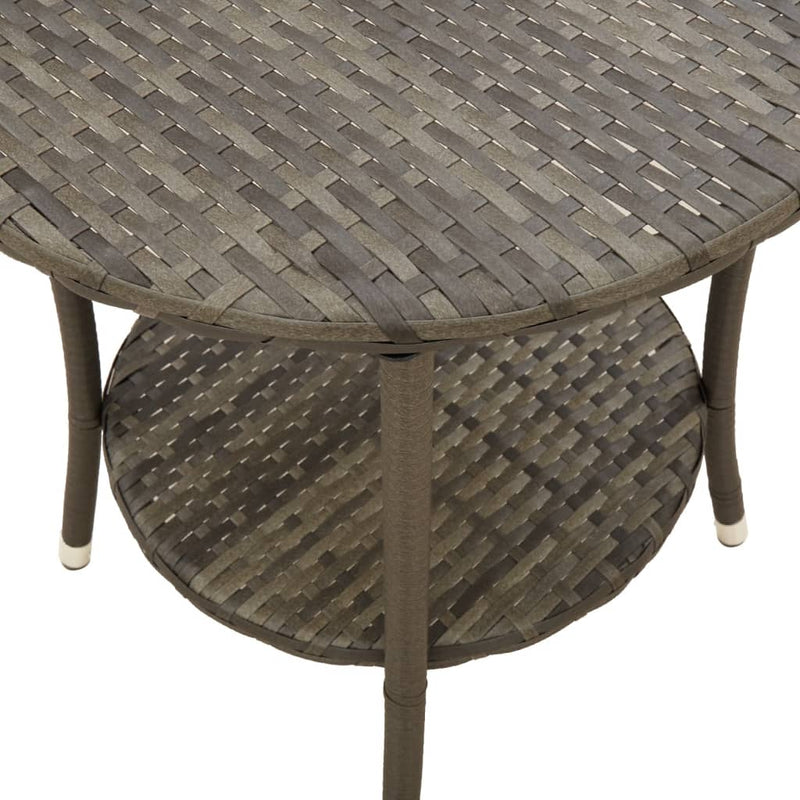 vidaXL Reclining Garden Chairs 2 pcs with Table Grey Poly Rattan