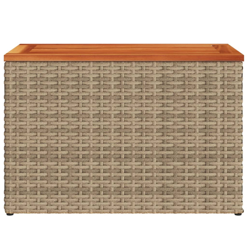 vidaXL Garden Side Tables 2 pcs Beige 55x34x37cm Poly Rattan Solid Wood