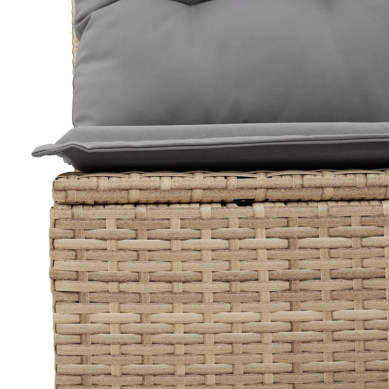 vidaXL Garden Sofa with Cushions 2-Seater Beige Poly Rattan