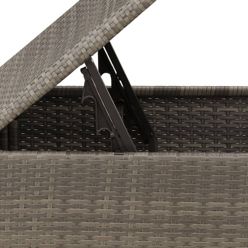 vidaXL Garden Stool with Cushion Grey 55x55x37 cm Poly Rattan