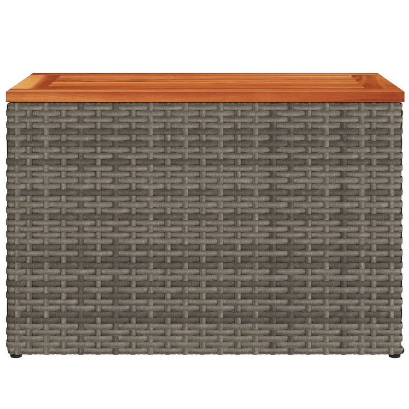 vidaXL Garden Side Tables 2 pcs Grey 55x34x37cm Poly Rattan Solid Wood