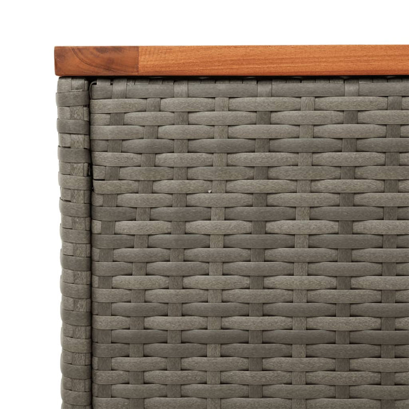vidaXL Garden Side Tables 2 pcs Grey 55x34x37cm Poly Rattan Solid Wood