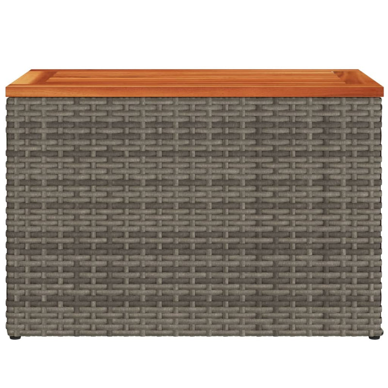 vidaXL Garden Side Tables 2 pcs Grey 55x34x37cm Poly Rattan Solid Wood