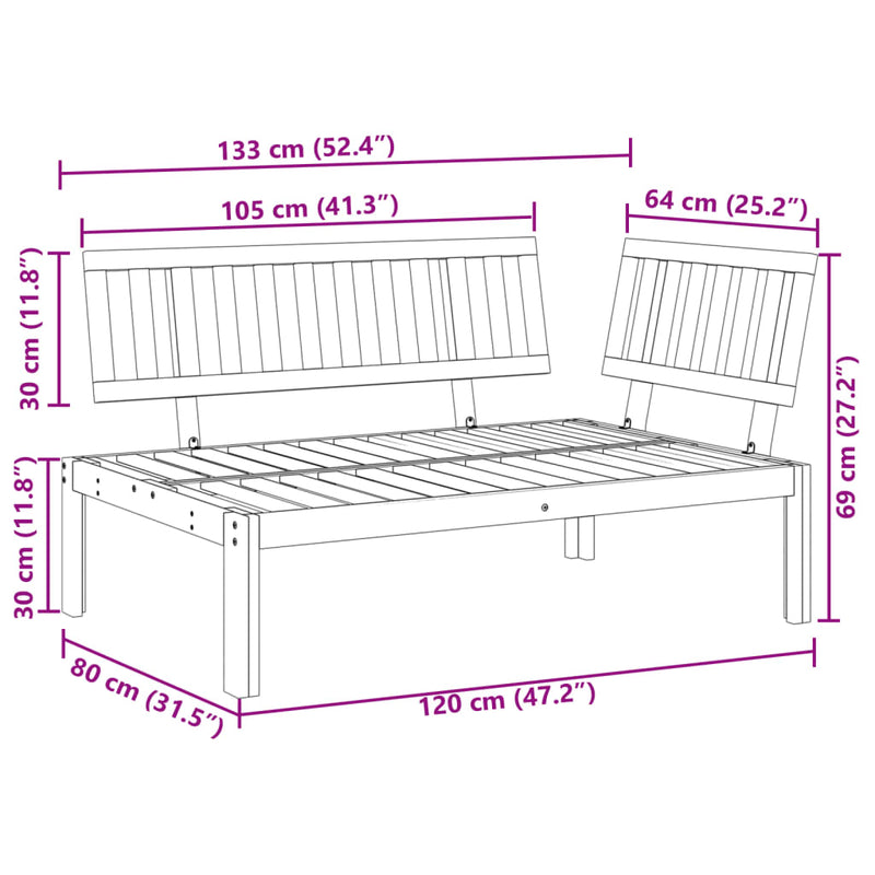 vidaXL Garden Pallet Corner Sofa Solid Wood Acacia