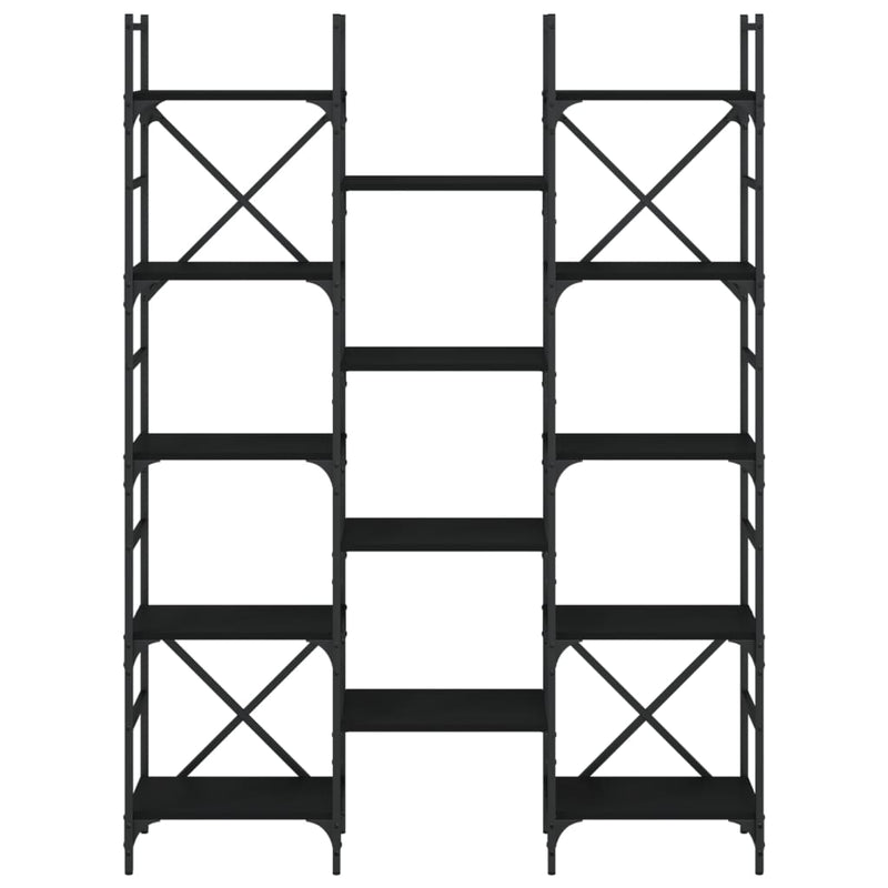 vidaXL Bookshelf Black 127.5x28.5x172.5 cm Engineered Wood