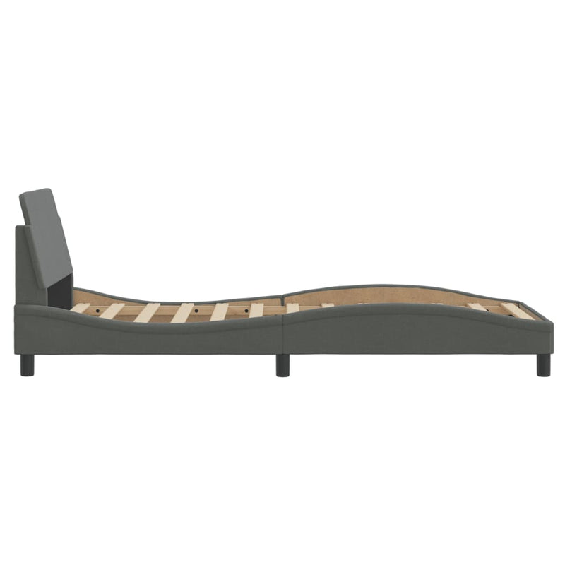 vidaXL Bed Frame "Dover" Dark Grey 90x190 cm Fabric