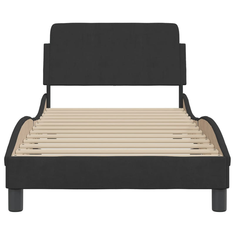 vidaXL Bed Frame "Dover" Black 90x190 cm Velvet