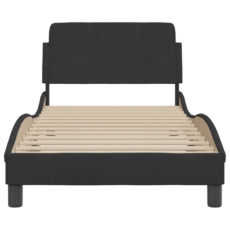 Bed Frame with Headboard Black 90x190 cm Velvet