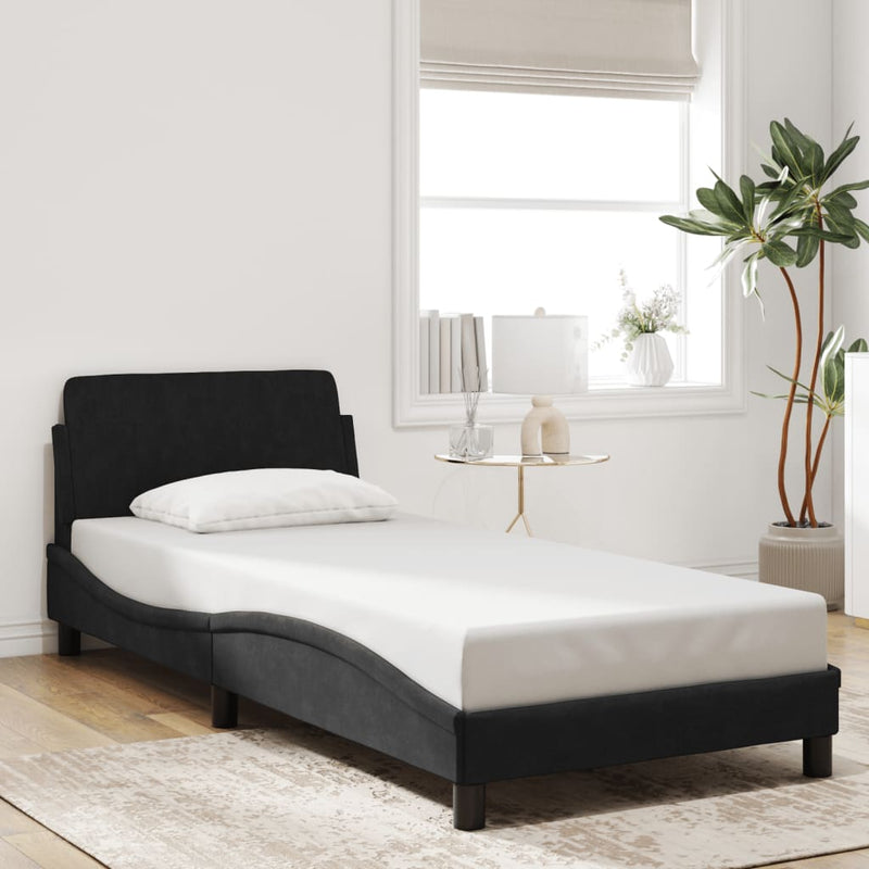 vidaXL Bed Frame "Dover" Black 90x190 cm Velvet
