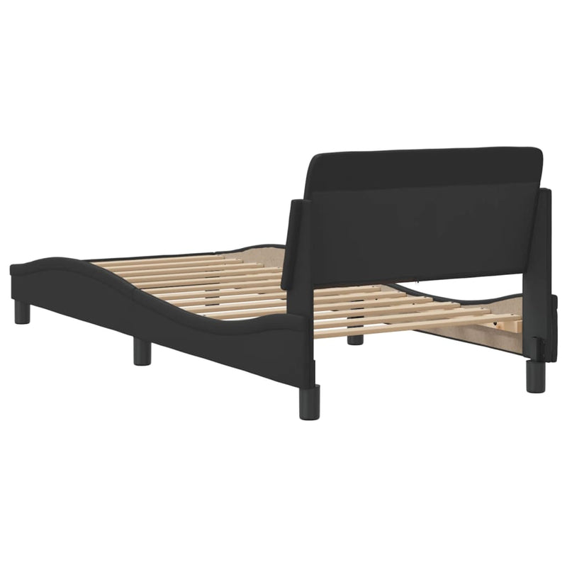 vidaXL Bed Frame "Dover" Black 90x190 cm Faux Leather