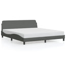 vidaXL Bed Frame "Dover" Dark Grey 180x200 cm King Fabric