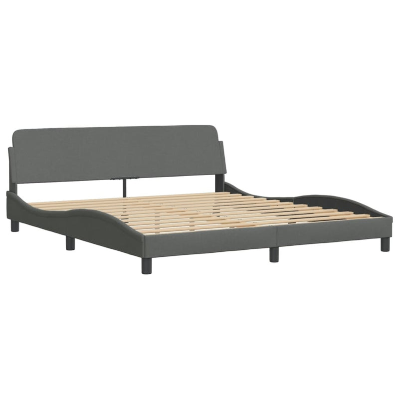 vidaXL Bed Frame "Dover" Dark Grey 180x200 cm King Fabric