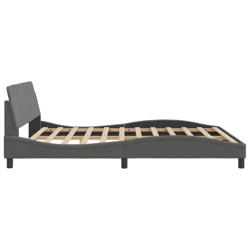 vidaXL Bed Frame "Dover" Dark Grey 180x200 cm King Fabric