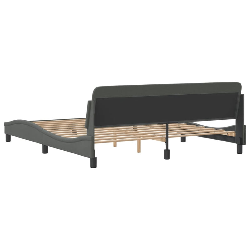 vidaXL Bed Frame "Dover" Dark Grey 180x200 cm King Fabric