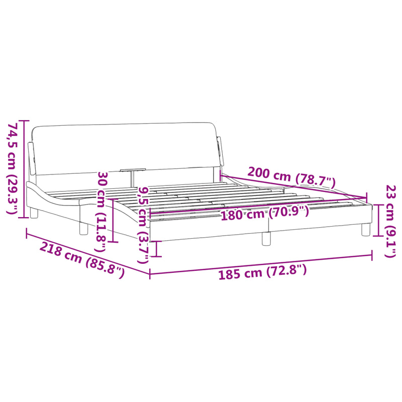 Bed Frame "Dover" Black 180x200 cm King Faux Leather