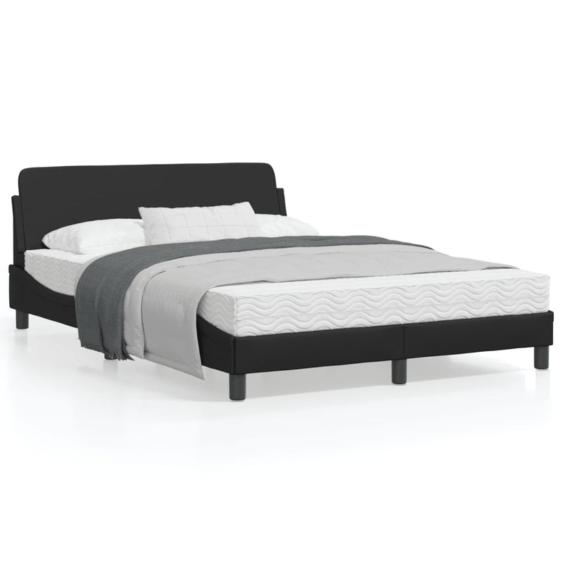 Bed Frame with Headboard Black 137x190 cm Faux Leather