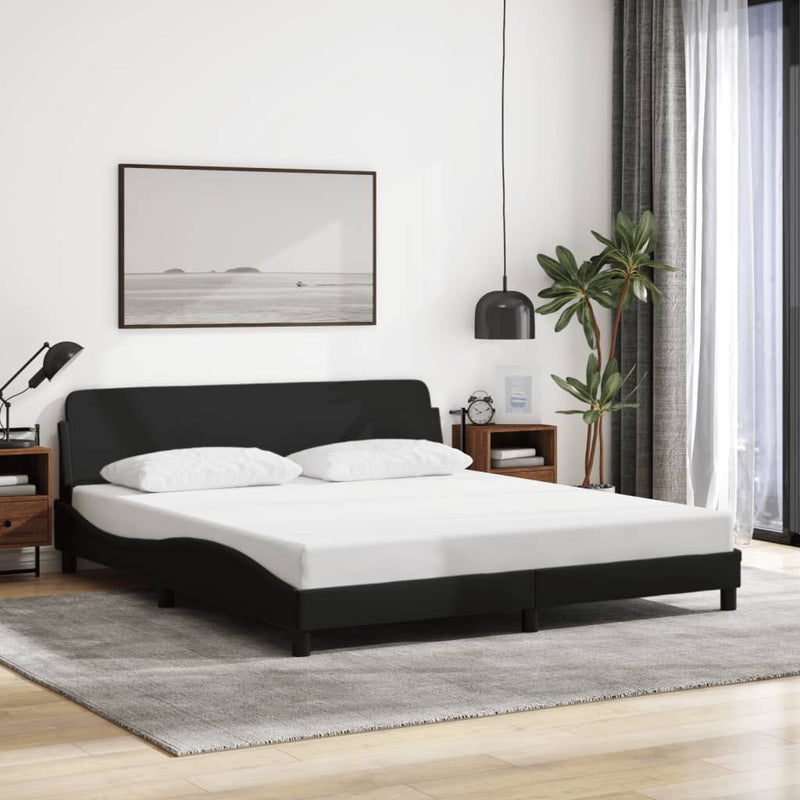vidaXL Bed Frame "Dover" Black 152x203 cm Queen Fabric