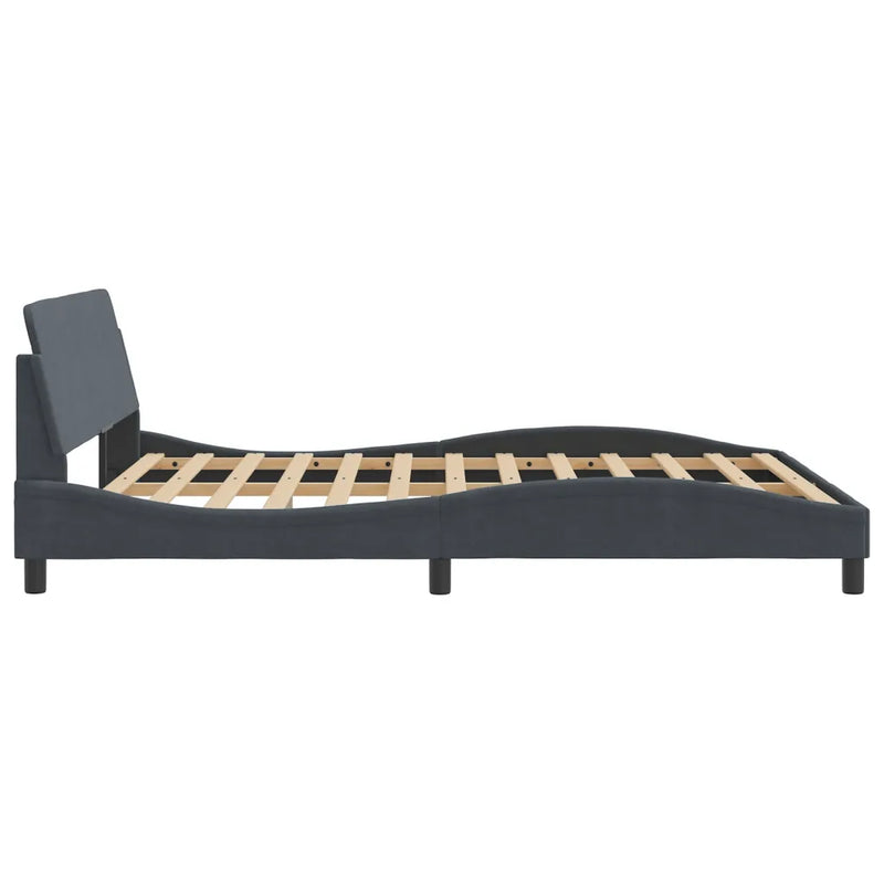 Bed Frame "Dover" Dark Grey 152x203 cm Queen Velvet