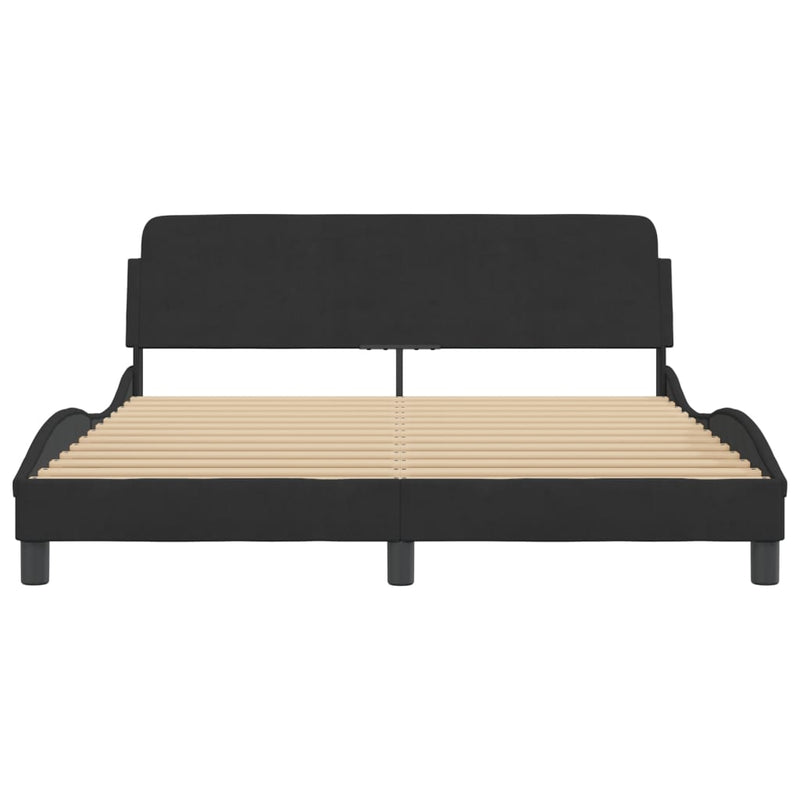 vidaXL Bed Frame "Dover" Black 152x203 cm Queen Velvet