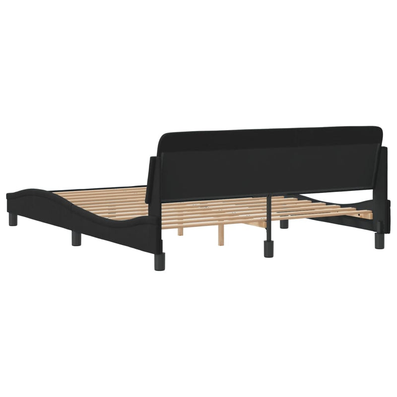 Bed Frame with Headboard Black 152x203 cm Velvet