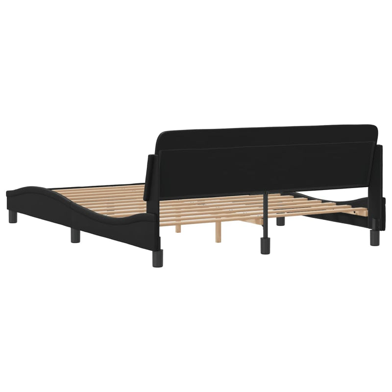 vidaXL Bed Frame "Dover" Black 152x203 cm Queen Faux Leather