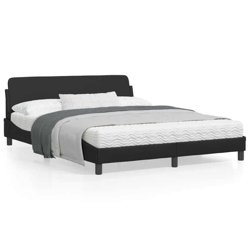 vidaXL Bed Frame "Dover" Black 152x203 cm Queen Faux Leather