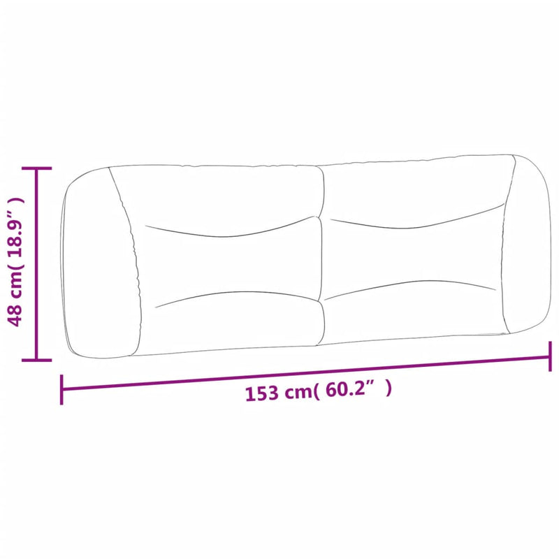vidaXL Headboard Cushion "Hvar" Black 153 cm Fabric