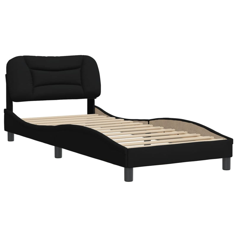 Bed Frame with Headboard Black 90x190 cm Fabric