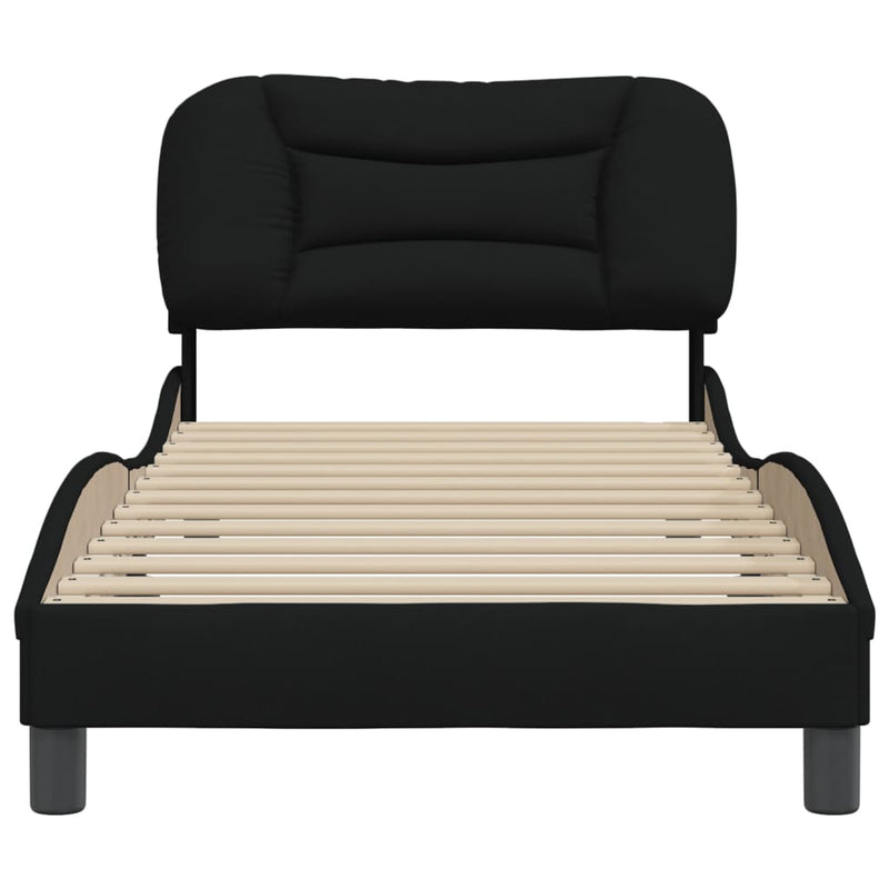 Bed Frame with Headboard Black 90x190 cm Fabric