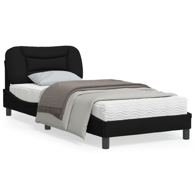 Bed Frame with Headboard Black 90x190 cm Fabric