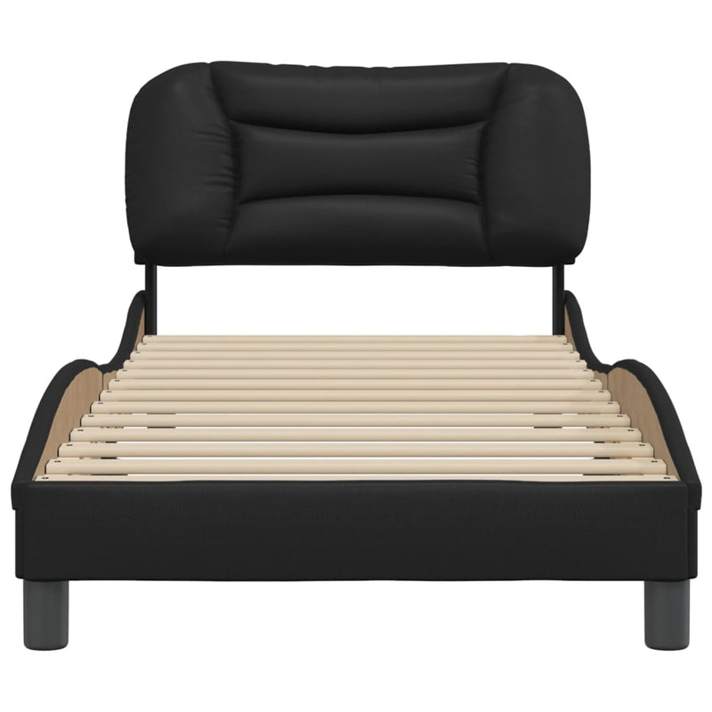 vidaXL Bed Frame without Mattress "Hvar" Black 90x190 cm Faux Leather