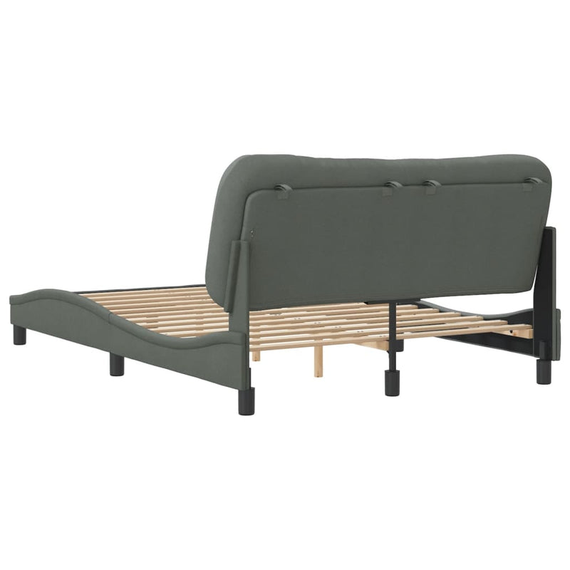 vidaXL Bed Frame without Mattress "Hvar" Dark Grey 152x203 cm Queen Fabric
