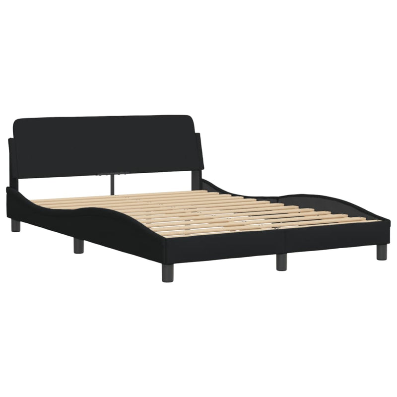vidaXL Bed Frame without Mattress "Hvar" Black 152x203 cm Queen Fabric