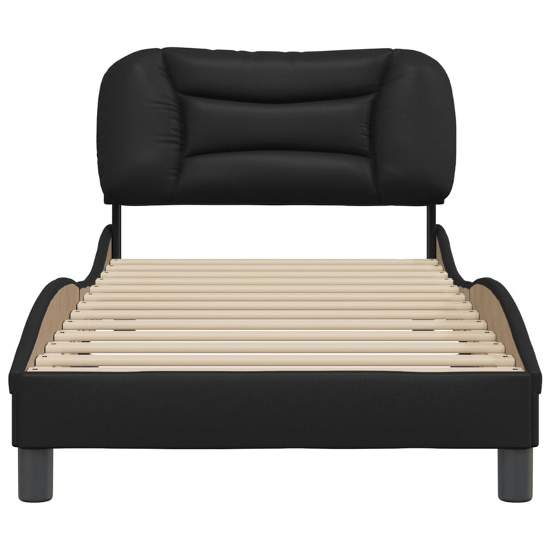 vidaXL Bed Frame without Mattress "Hvar" Black 90x190 cm Faux Leather