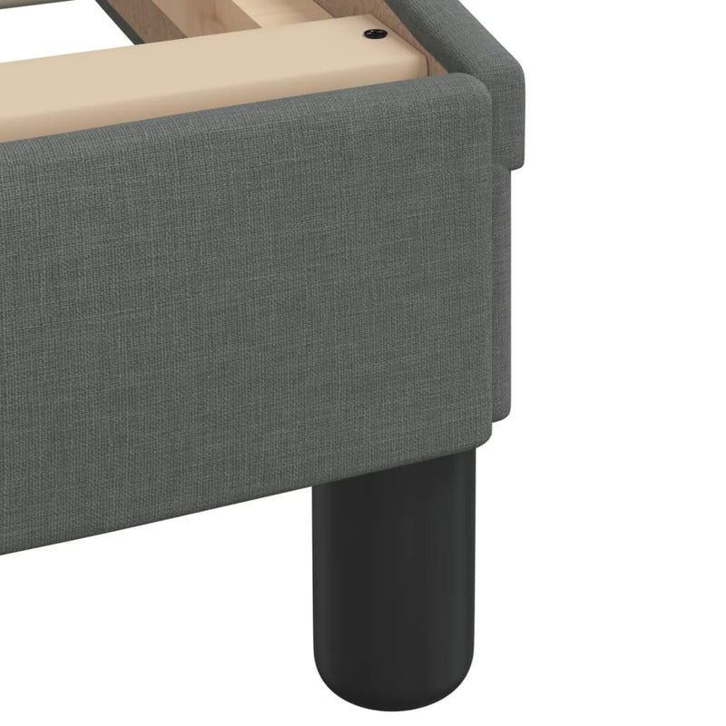 vidaXL Bed Frame with LED without Mattress "Hvar" Dark Grey 90x190 cm Fabric